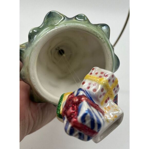 Christopher Radko Christmas Ornament Tree Presents Bell Shape Hand Painted Stand - Picture 8 of 8